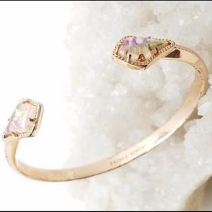 KENDRA SCOTT Liana Rose Gold Peach Iridescent Cuff Bracelet